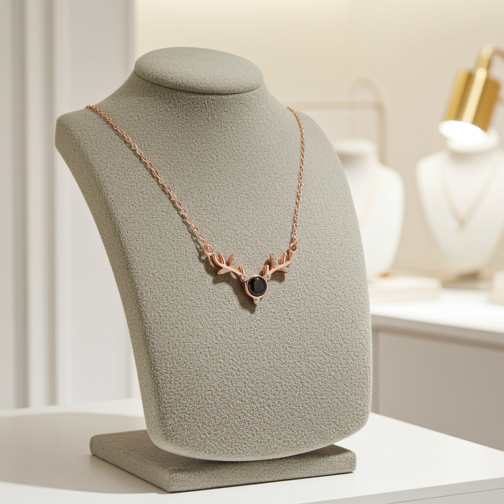 PXS120 - Antler Photo Projection Necklace