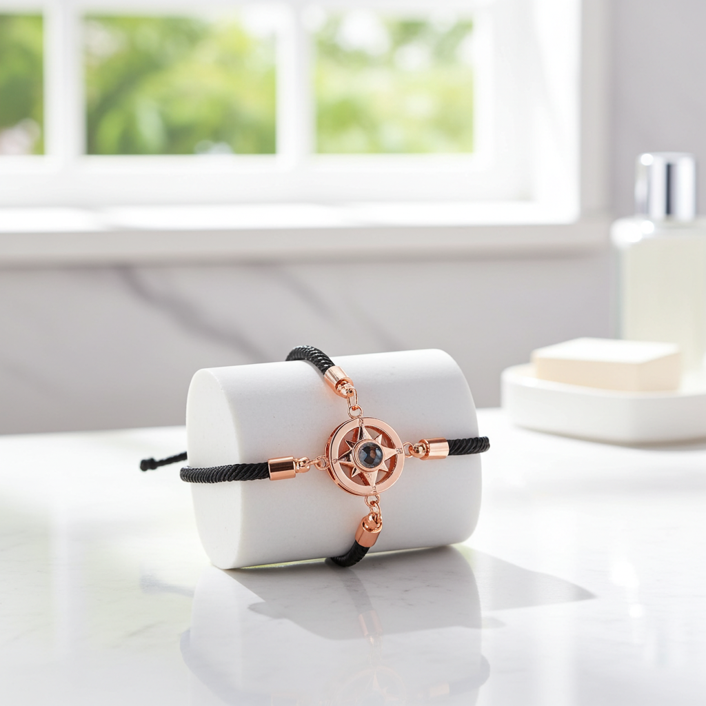 PS25 - Personalized Photo Projection Compass Bracelet