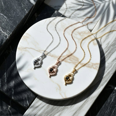Personalised Teardrop Heart Photo Projection Necklace