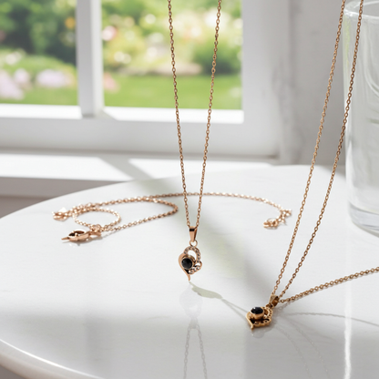 PX03 - Custom Photo Projection Teardrop Heart Necklace – Rose Gold, Silver, or Gold Colour