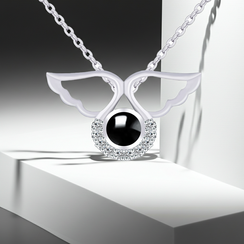 PX48 - Carry Love with You Always – Angel Wing Projection Necklace