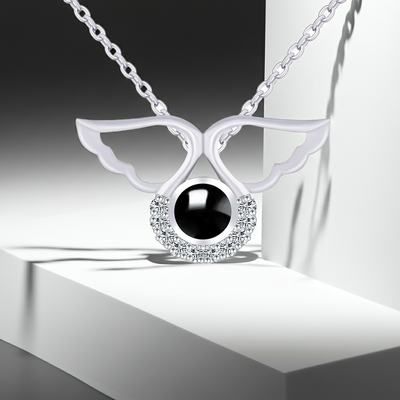 PX48 - Carry Love with You Always – Angel Wing Projection Necklace