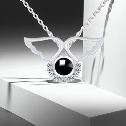 PX48 - Carry Love with You Always – Angel Wing Projection Necklace