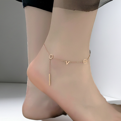 FC01 - Delicate Gold Anklet Collection – Symbols of Love, Luck & Grace