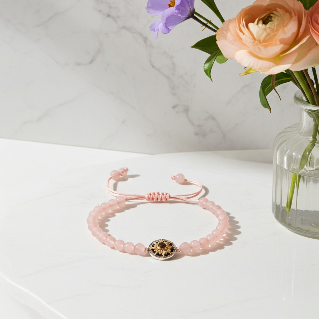 PS06 - Personalized Sun Photo Projection Beaded Bracelet