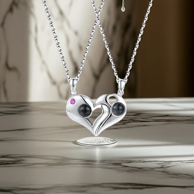 PX17 - Yin-Yang Heart (Set) Couple Projection Necklace – Hidden Photo Keepsake