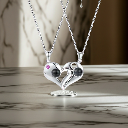 PX17 - Yin-Yang Heart (Set) Couple Projection Necklace – Hidden Photo Keepsake