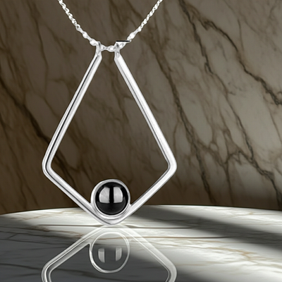 PX70 - Geometric Promise Photo Projection Necklace