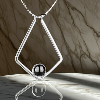 PX70 - Geometric Promise Photo Projection Necklace