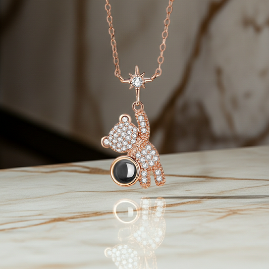 PX57 - Teddy Bear Photo Projection Necklace