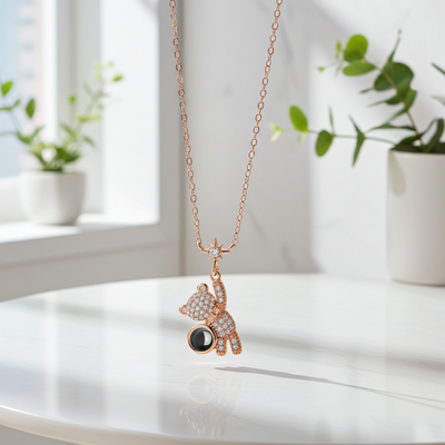 PX57 - Teddy Bear Photo Projection Necklace