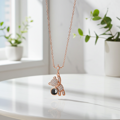 PX57 - Teddy Bear Photo Projection Necklace